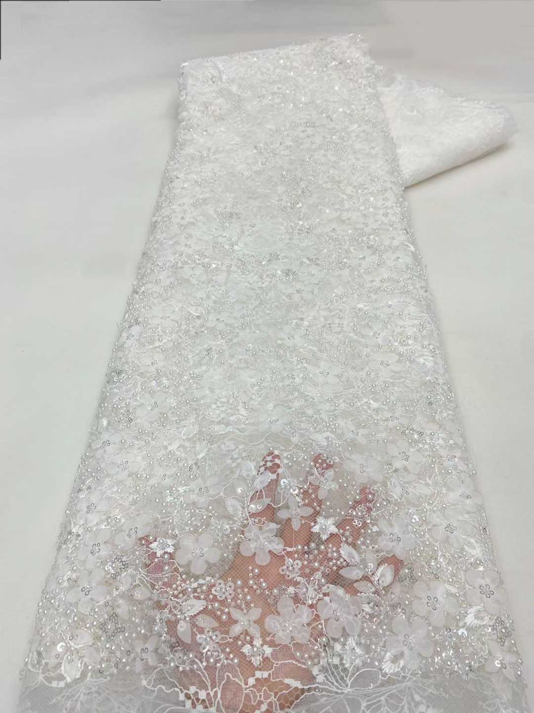 Embroidery Net Dress - 새로운 우아한 프랑스 자수 비즈 장식