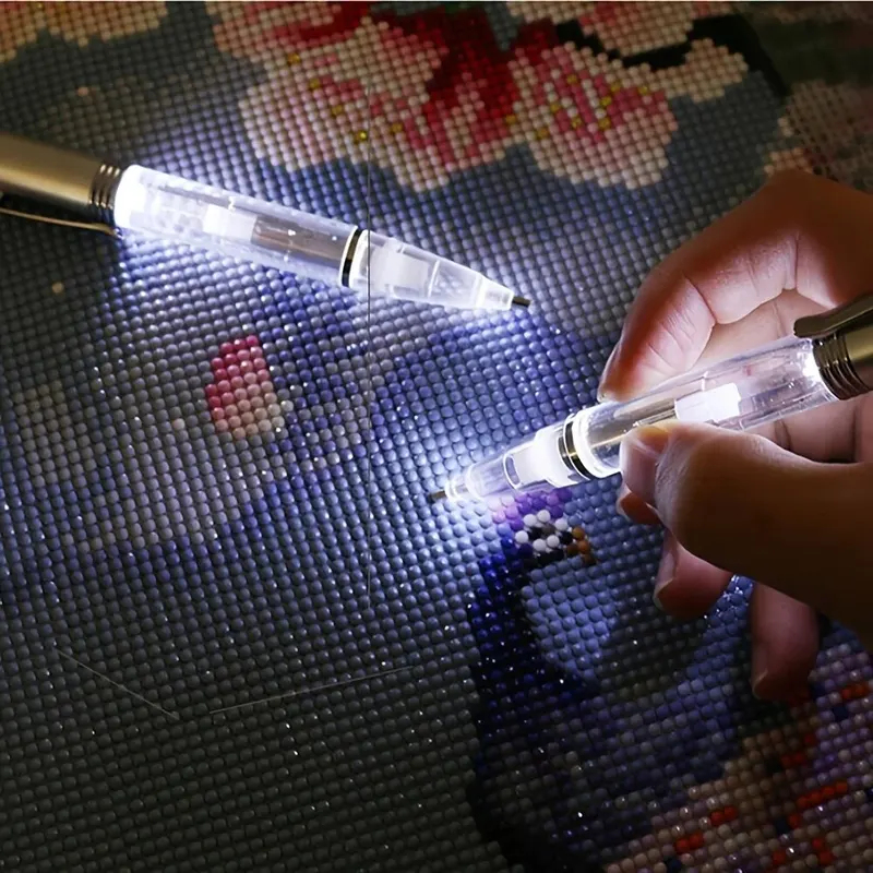 Embroidery Art - LED 라이트 다이아몬드 페인팅 펜 1개,