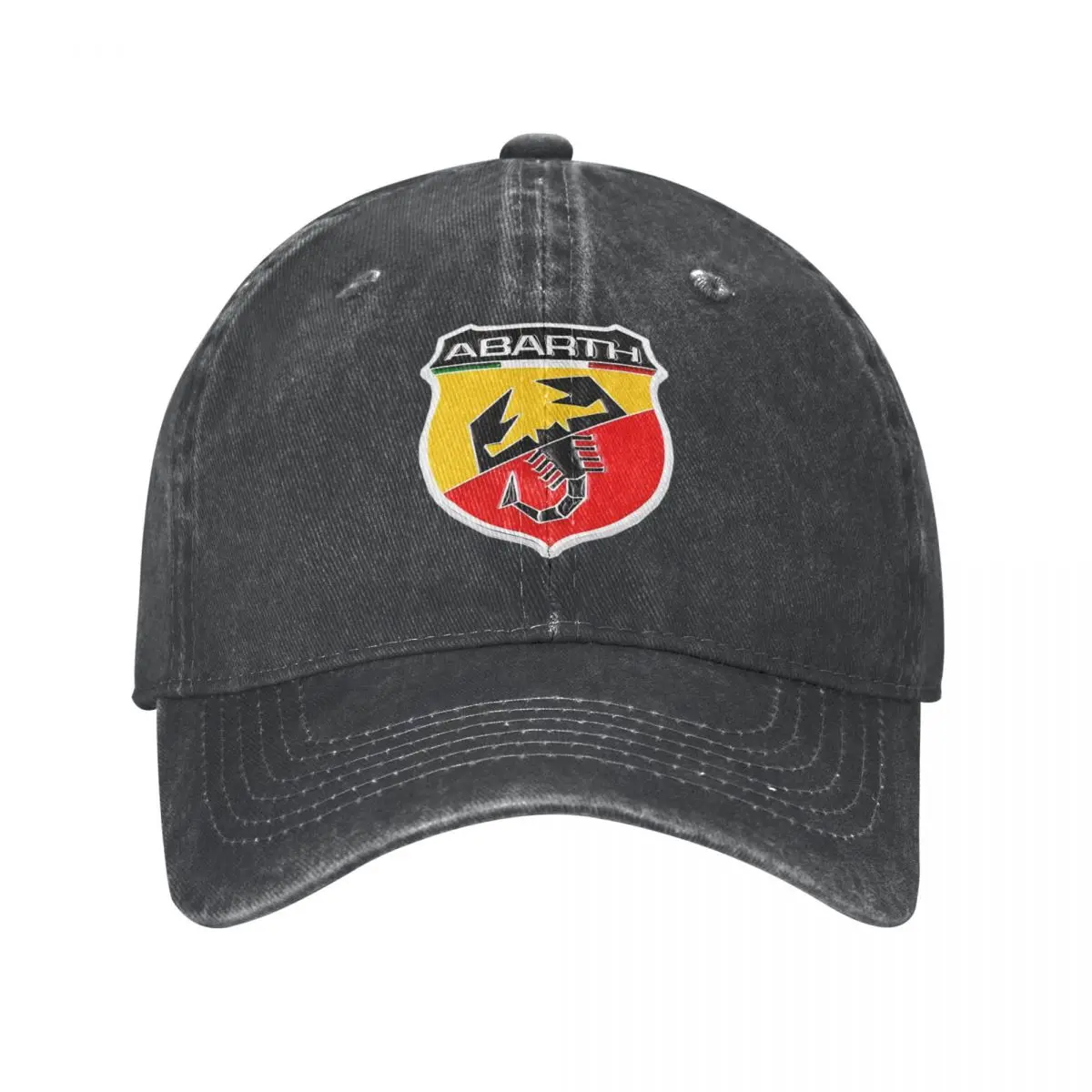 Embroidery University - Abarth 전갈 데님 야구 모자 자동차