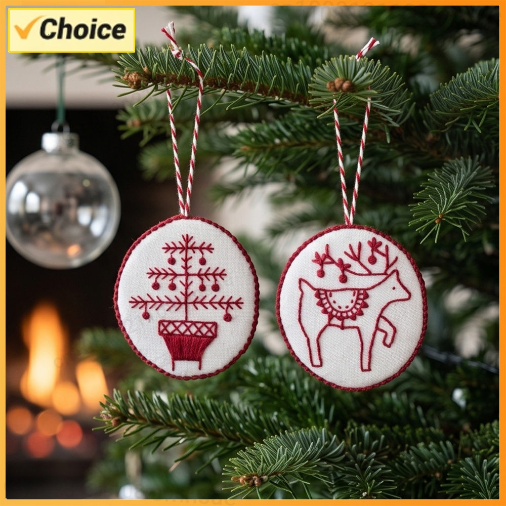 Embroidery Xmas Ornaments - 크리스마스 자수 키트(공구 세트 포함) -